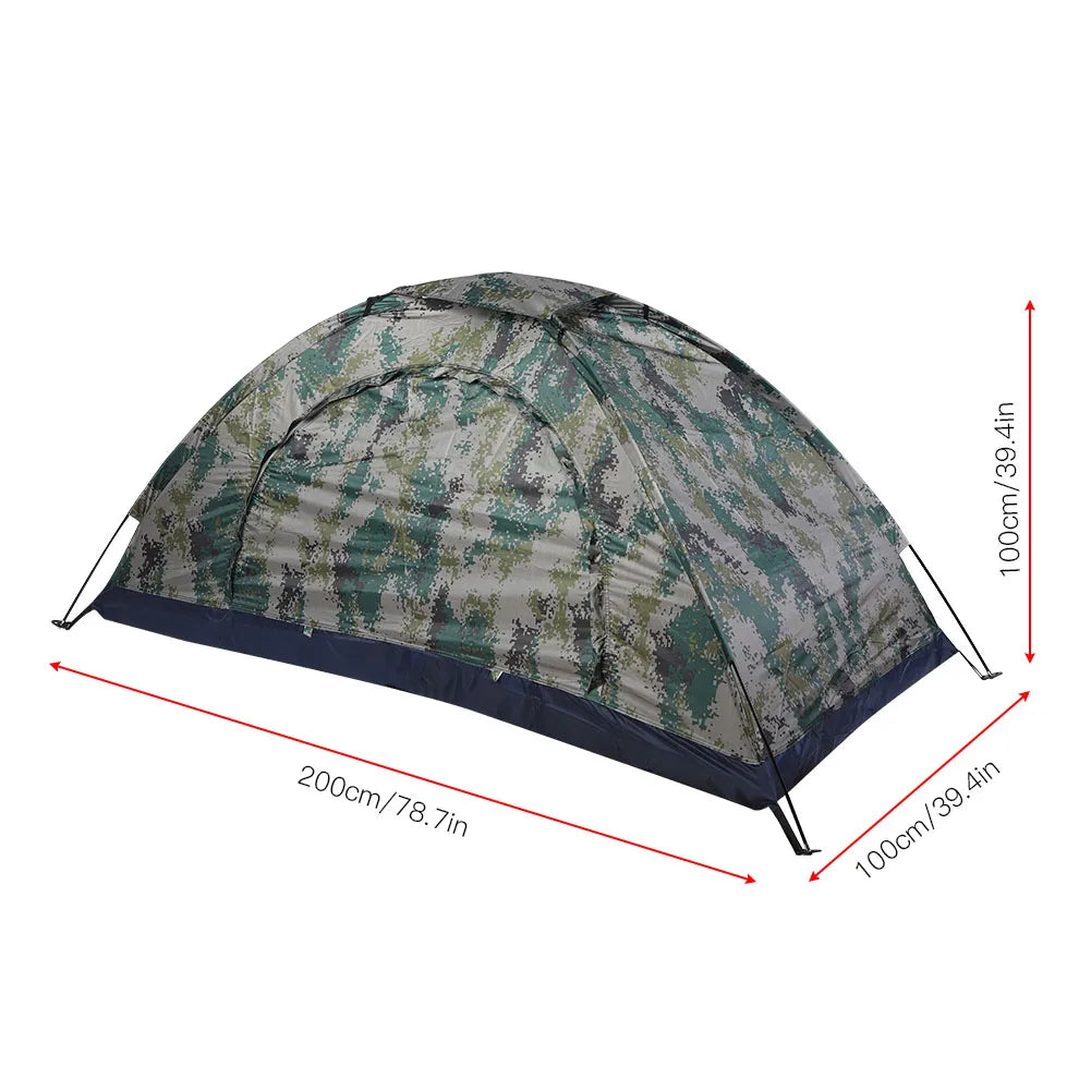 Camouflage Single-Person Windproof Camping & Fishing Tent – Outdoor Leisure Shelter